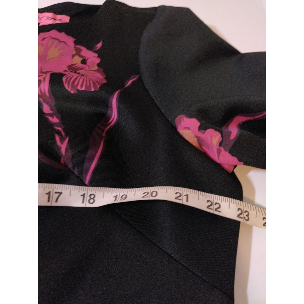 Betsey Johnson Floral Women's Sheath Dress Size 18 Black Retro Elegant Corporate - Picture 5 of 9